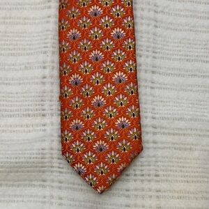 Robert Talbott Silk Orange and Purple Floral Tie